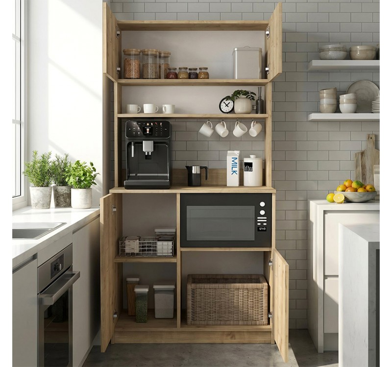 Έπιπλο κουζίνας Tuco 2 Megapap χρώμα sapphire oak 90x40x180εκ.