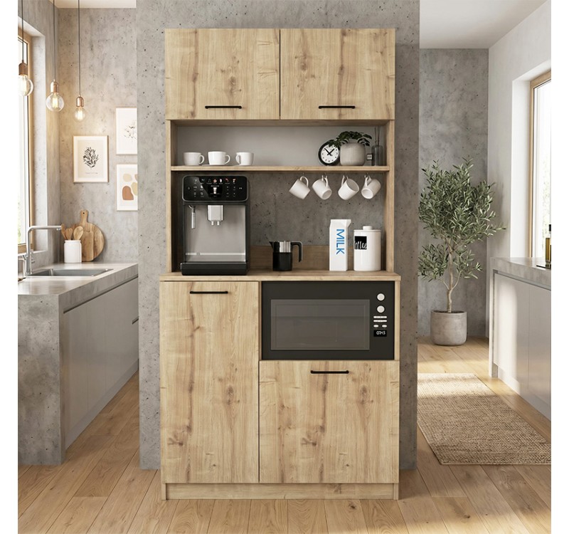 Έπιπλο κουζίνας Tuco 2 Megapap χρώμα sapphire oak 90x40x180εκ.