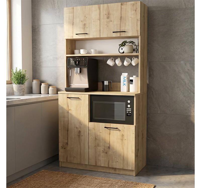 Έπιπλο κουζίνας Tuco 2 Megapap χρώμα sapphire oak 90x40x180εκ.