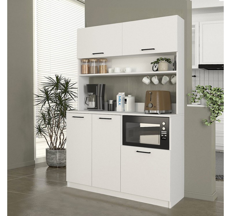 Έπιπλο κουζίνας Tuco 3 Megapap χρώμα λευκό 123,8x40x180εκ.