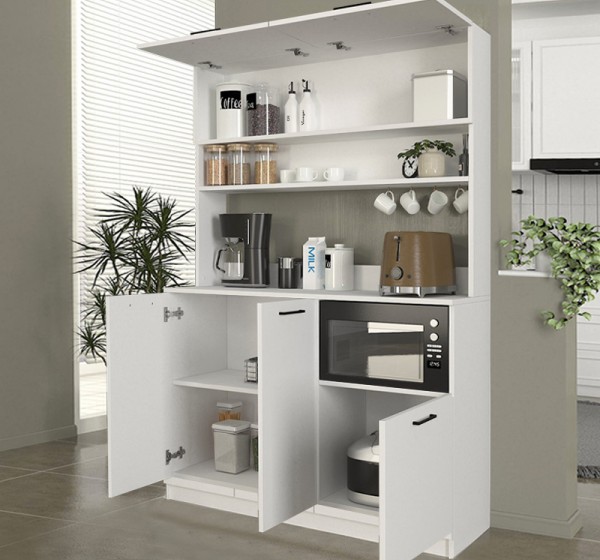 Έπιπλο κουζίνας Tuco 3 Megapap χρώμα λευκό 123,8x40x180εκ.