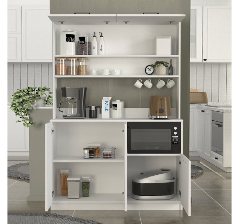 Έπιπλο κουζίνας Tuco 3 Megapap χρώμα λευκό 123,8x40x180εκ.