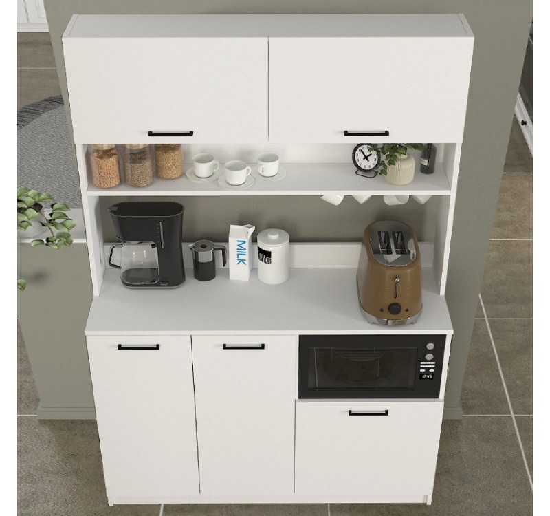 Έπιπλο κουζίνας Tuco 3 Megapap χρώμα λευκό 123,8x40x180εκ.