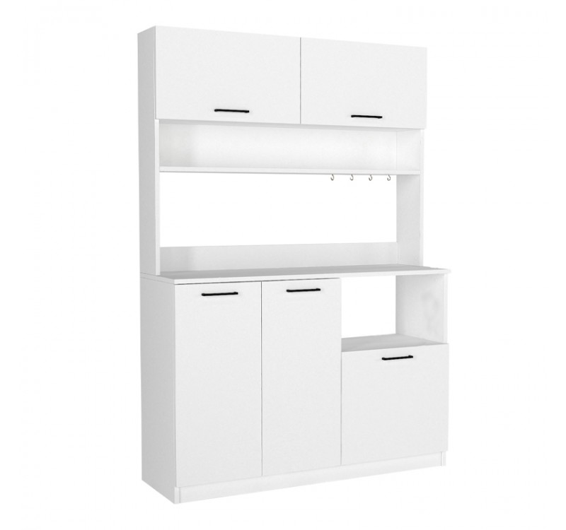 Έπιπλο κουζίνας Tuco 3 Megapap χρώμα λευκό 123,8x40x180εκ.