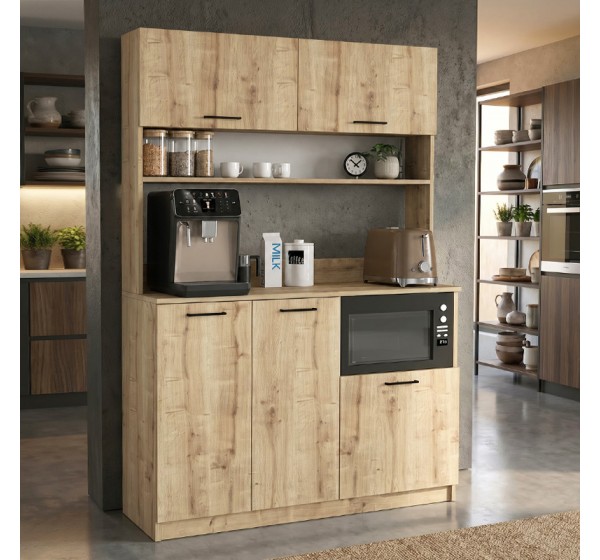 Έπιπλο κουζίνας Tuco 3 Megapap χρώμα sapphire oak 123,8x40x180εκ.