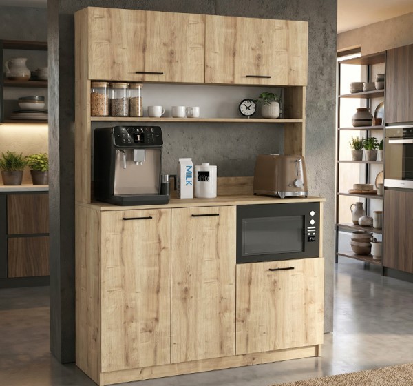 Έπιπλο κουζίνας Tuco 3 Megapap χρώμα sapphire oak 123,8x40x180εκ.