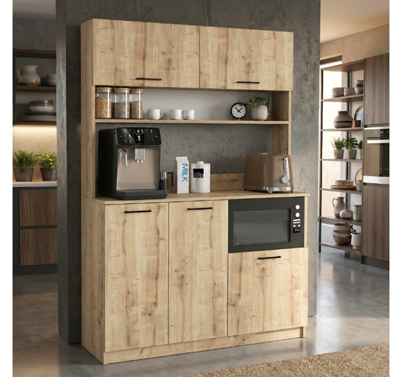Έπιπλο κουζίνας Tuco 3 Megapap χρώμα sapphire oak 123,8x40x180εκ.