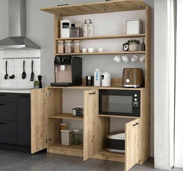 Έπιπλο κουζίνας Tuco 3 Megapap χρώμα sapphire oak 123,8x40x180εκ.