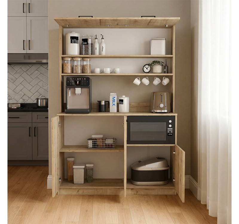 Έπιπλο κουζίνας Tuco 3 Megapap χρώμα sapphire oak 123,8x40x180εκ.
