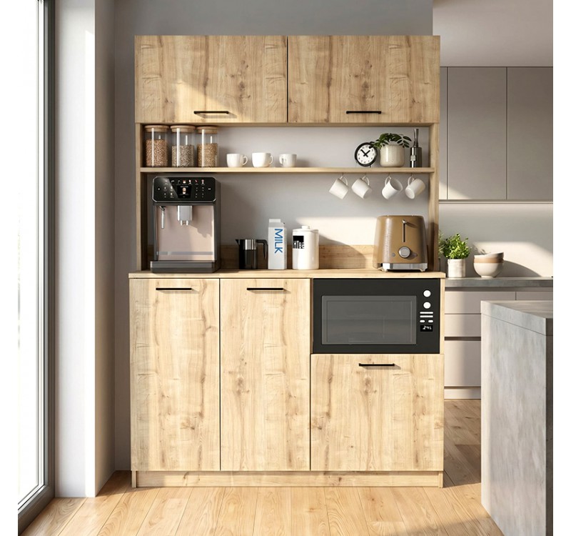 Έπιπλο κουζίνας Tuco 3 Megapap χρώμα sapphire oak 123,8x40x180εκ.