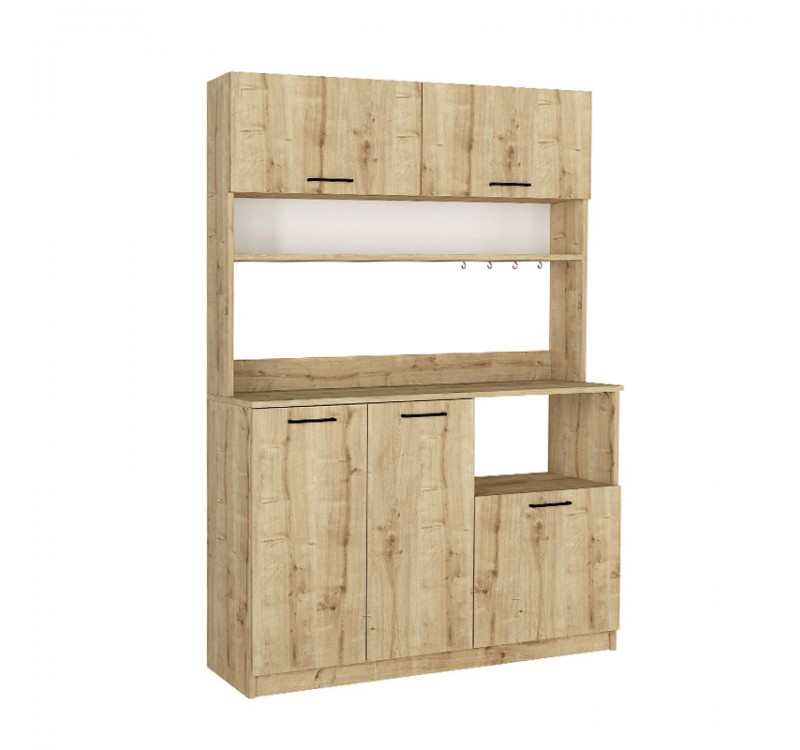 Έπιπλο κουζίνας Tuco 3 Megapap χρώμα sapphire oak 123,8x40x180εκ.