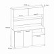 Έπιπλο κουζίνας Tuco 3 Megapap χρώμα sapphire oak 123,8x40x180εκ.