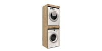 Έπιπλο πλυντηρίου - στεγνωτηρίου Fika Megapap χρώμα sapphire oak 67x61,8x198,5εκ.