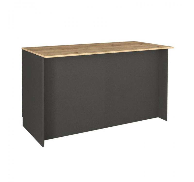 Τραπέζι - Πάγκος κουζίνας Peres Megapap χρώμα ανθρακί - sepet oak 150x70x91,8εκ.