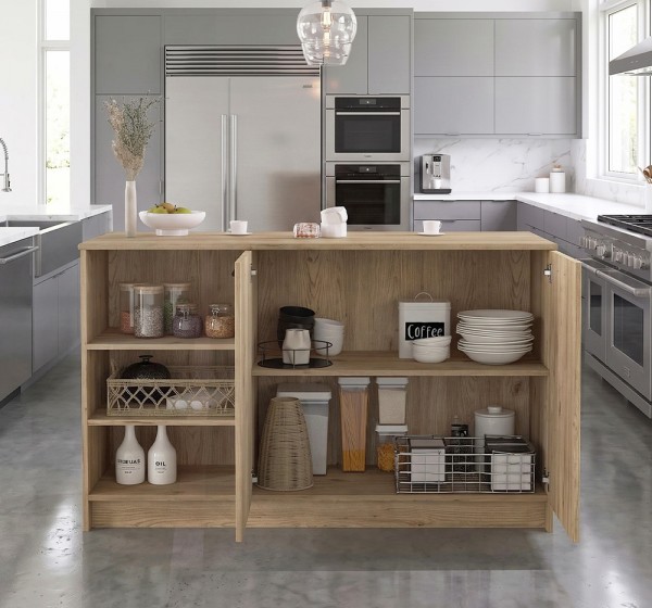 Τραπέζι - Πάγκος κουζίνας Peres Megapap χρώμα sepet oak 150x70x91,8εκ.