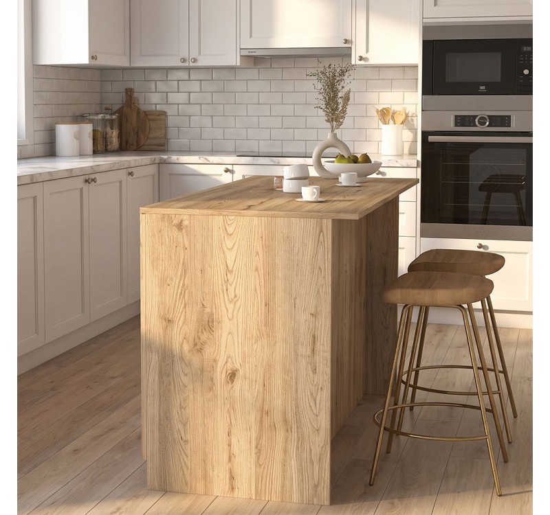 Τραπέζι - Πάγκος κουζίνας Peres Megapap χρώμα sepet oak 150x70x91,8εκ.