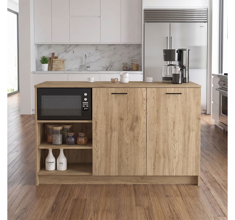 Τραπέζι - Πάγκος κουζίνας Peres Megapap χρώμα sepet oak 150x70x91,8εκ.