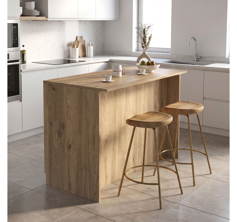 Τραπέζι - Πάγκος κουζίνας Peres Megapap χρώμα sepet oak 150x70x91,8εκ.