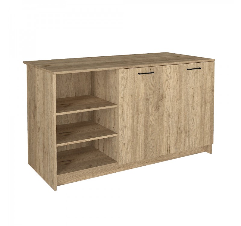 Τραπέζι - Πάγκος κουζίνας Peres Megapap χρώμα sepet oak 150x70x91,8εκ.