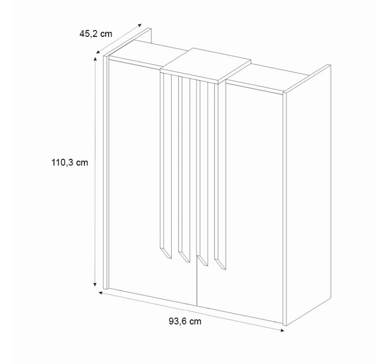 Γραφείο υποδοχής - reception Hola Megapap χρώμα λευκό - ανθρακί 93,6x45,2x110,3εκ.