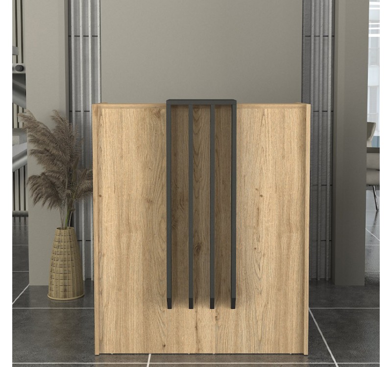 Γραφείο υποδοχής - reception Hola Megapap χρώμα sepet oak - ανθρακί 93,6x45,2x110,3εκ.