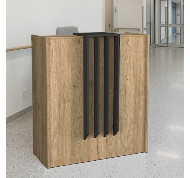Γραφείο υποδοχής - reception Hola Megapap χρώμα sepet oak - ανθρακί 93,6x45,2x110,3εκ.