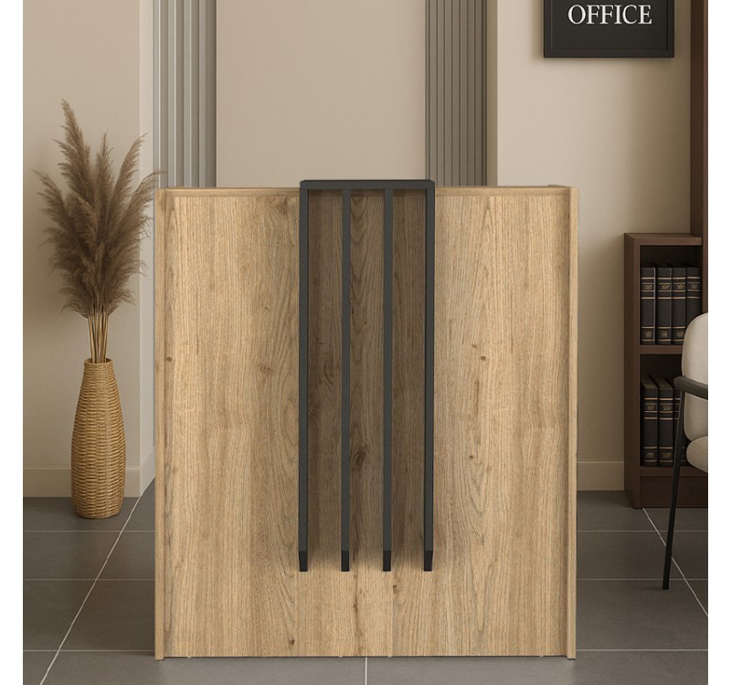 Γραφείο υποδοχής - reception Hola Megapap χρώμα sepet oak - ανθρακί 93,6x45,2x110,3εκ.