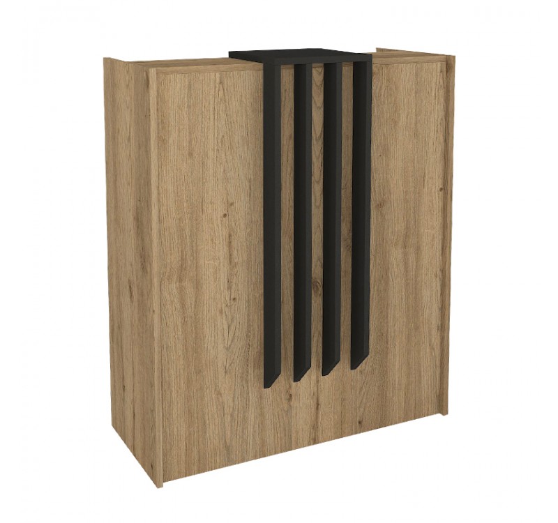 Γραφείο υποδοχής - reception Hola Megapap χρώμα sepet oak - ανθρακί 93,6x45,2x110,3εκ.