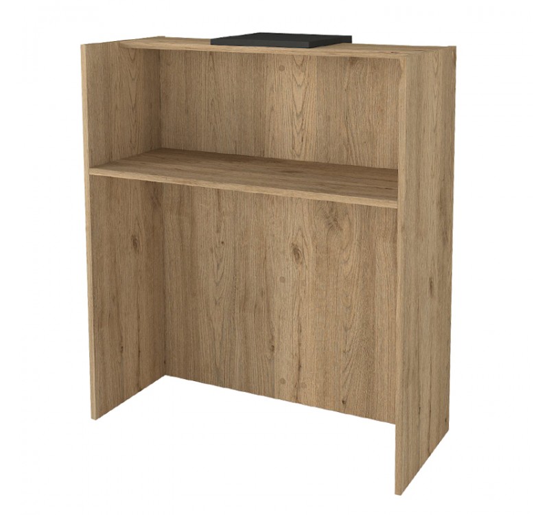 Γραφείο υποδοχής - reception Hola Megapap χρώμα sepet oak - ανθρακί 93,6x45,2x110,3εκ.