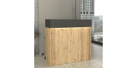 Γραφείο υποδοχής - reception Wilko Megapap με LED χρώμα sepet oak - ανθρακί 113,6x42x110εκ.