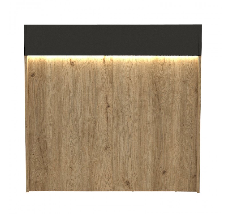 Γραφείο υποδοχής - reception Wilko Megapap με LED χρώμα sepet oak - ανθρακί 113,6x42x110εκ.