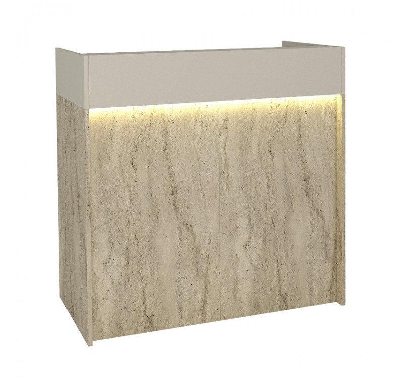 Γραφείο υποδοχής - reception Wilko Megapap με LED χρώμα travertine - sandstone 113,6x42x110εκ.