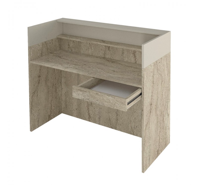 Γραφείο υποδοχής - reception Wilko Megapap με LED χρώμα travertine - sandstone 113,6x42x110εκ.