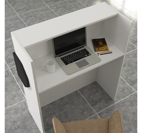 Γραφείο υποδοχής - reception Aloha Megapap με LED χρώμα λευκό - ανθρακί 95,5x40x110,3εκ.