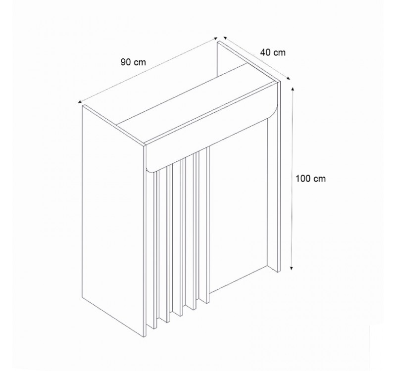 Γραφείο υποδοχής - reception Karibu Megapap με LED χρώμα sandstone - sepet oak 90x40x100εκ.