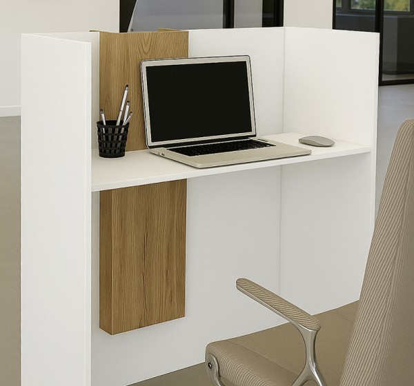 Γραφείο υποδοχής - reception Bonveno Megapap χρώμα λευκό - sepet oak 90x43,2x110εκ.