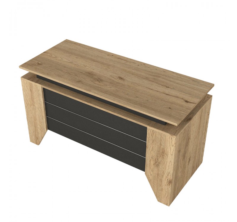 Γραφείο εργασίας Remida Megapap χρώμα sepet oak - ανθρακί 140x60x76,9εκ.