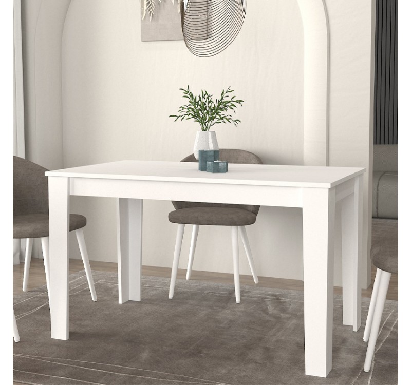 Τραπέζι Darlen Megapap χρώμα λευκό 125x72x74εκ.