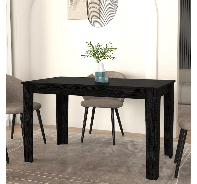 Τραπέζι Darlen Megapap χρώμα sencron black 125x72x74εκ.