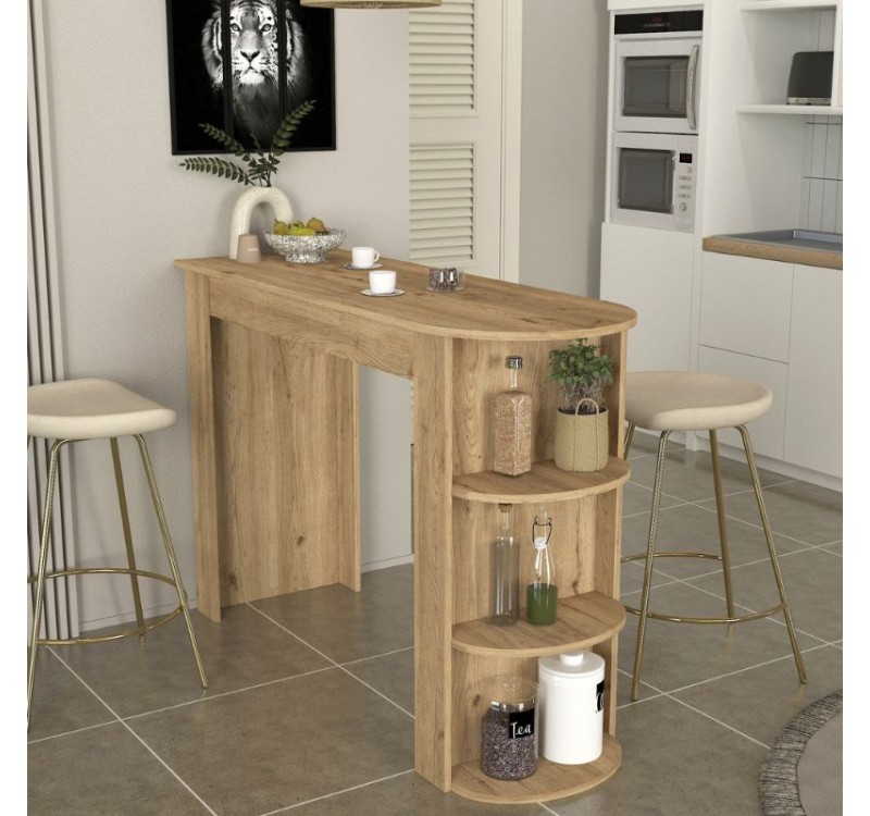 Τραπέζι μπαρ Vigne Megapap χρώμα sepet oak 150x51,6x101,8εκ.