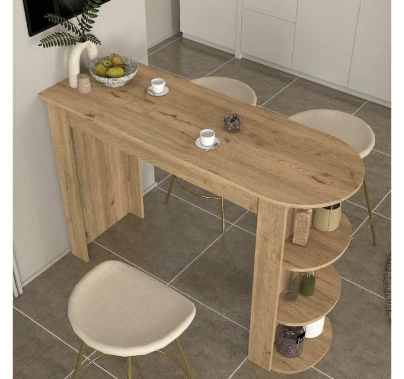 Τραπέζι μπαρ Vigne Megapap χρώμα sepet oak 150x51,6x101,8εκ.