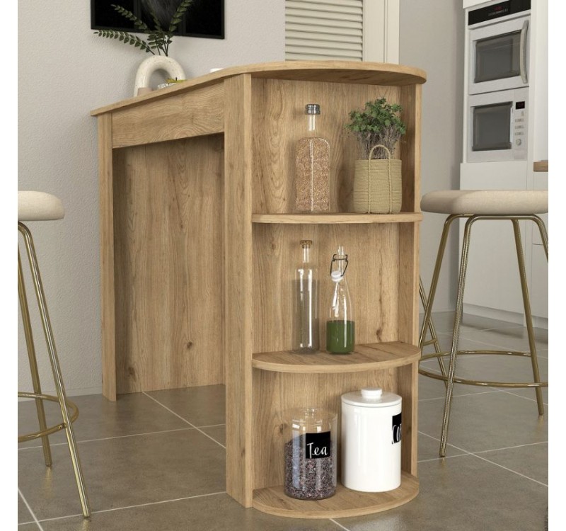 Τραπέζι μπαρ Vigne Megapap χρώμα sepet oak 150x51,6x101,8εκ.