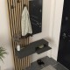Έπιπλο εισόδου Elois Megapap χρώμα ανθρακί - sepet oak 96,6x26,8x195,5εκ.