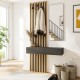 Έπιπλο εισόδου Elois Megapap χρώμα ανθρακί - sepet oak 96,6x26,8x195,5εκ.