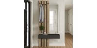Έπιπλο εισόδου Reyas Megapap χρώμα ανθρακί - sepet oak 90x27x205,6εκ.