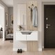 Έπιπλο εισόδου Naro Megapap χρώμα λευκό - sepet oak 90x35x204,2εκ.