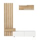 Σύνθεση τηλεόρασης Rosaline Megapap χρώμα λευκό - sepet oak 183x31,3x196,9εκ.