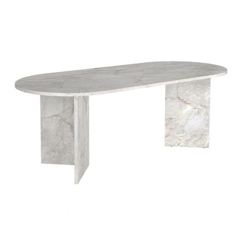 Τραπέζι Cortado Megapap χρώμα λευκό εφέ μαρμάρου 200x90x74εκ.