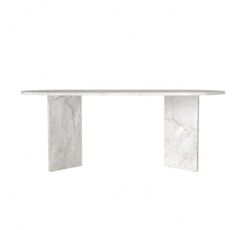 Τραπέζι Cortado Megapap χρώμα λευκό εφέ μαρμάρου 200x90x74εκ.