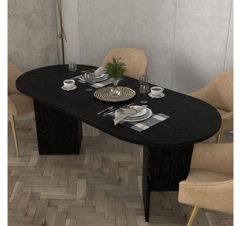 Τραπέζι Cortado Megapap χρώμα sencron black 200x90x74εκ.